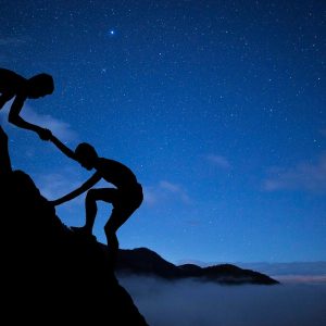 men, mentor, help, climbing, mountain, nature, stars, hand, adventure, sky, mountain top, night sky, teamwork, people, achievement, silhouette, together, success, friendship, mentoring, partnership, people silhouettes, blue sky, blue mountain, blue help, blue stars